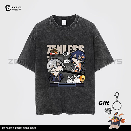 Zenless Zone Zero -  Wise & Belle Pure Cotton Summer Loose Style Printed T-shirt