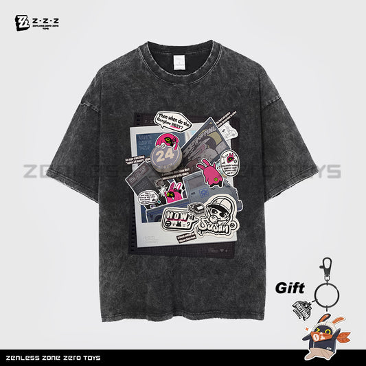 Zenless Zone Zero - Hardworking Bangboo Pure Cotton Summer Loose Style Printed T-shirt