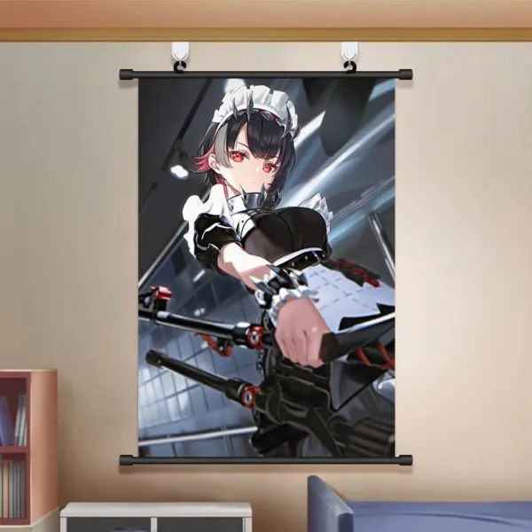 Zenless Zone Zero Wall Scroll Poster - Ellen Joe and Shark Girl - Game Decor for Bedroom and Dorm Room