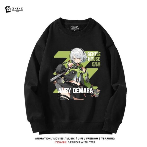 Zenless Zone Zero Anby Sweatshirt Game Characters Pullover Autumn and Winter Game Anby Character Sweatshirt