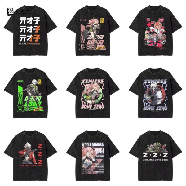 Video Game Zenless Zone Zero T-Shirt Summer Y2K Retro T-Shirts 2024 Cotton Fashion Tshirt For Men Short-Sleeved Simple Clothes