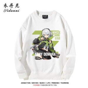 Zenless Zone Zero Anby Sweatshirt Game Characters Pullover Autumn and Winter Game Anby Character Sweatshirt