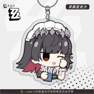 Zenless Zone Zero Ellen Joe Chibi Version Acrylic Backpack Keychain