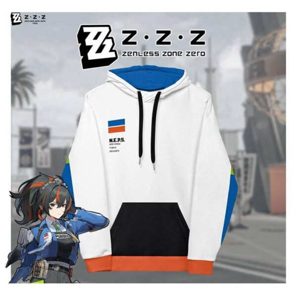 Zenless Zone Zero Zhu Yuan Style Hoodie | ZZZ N.E.P.S. Pubsec| Anime Graphic Zhuyuan Qingyi Hoodie | Gacha Gaming Fan Merch | Unisex