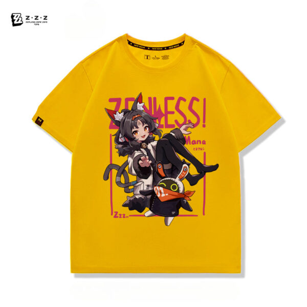 Zenless Zone Zero Nekomata Short Sleeve T-Shirt Summer Pure Cotton Men's and Women's Loose Clothes