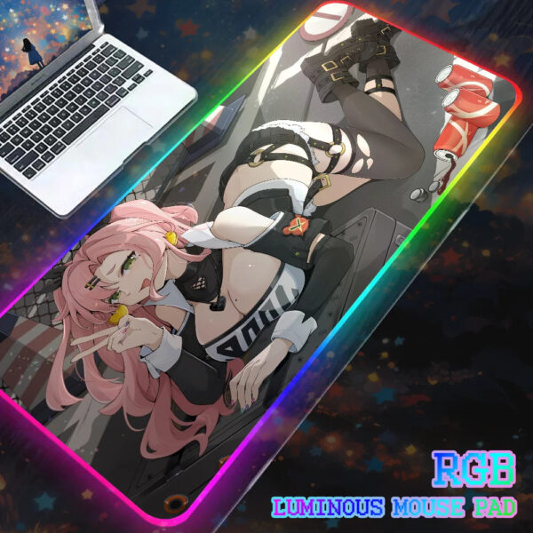 Zenless Zone Zero Nicole Derama RGB Mouse Pad Computer Mat Pc Gamer Large Play Pad Backlight LOL Gaming Accessories