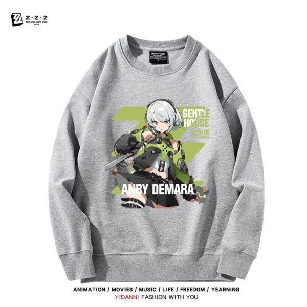 Zenless Zone Zero Anby Sweatshirt Game Characters Pullover Autumn and Winter Game Anby Character Sweatshirt