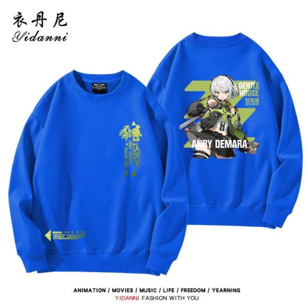 Zenless Zone Zero Anby Sweatshirt Game Characters Pullover Autumn and Winter Game Anby Character Sweatshirt