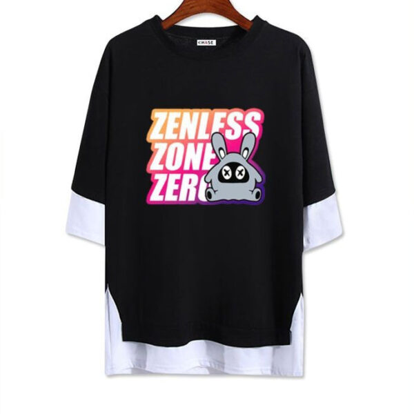 Zenless Zone Zero Anby Demara Double layer thin Model T-Shirt - Unisex Half-Sleeve Layered Top for Summer and Autumn