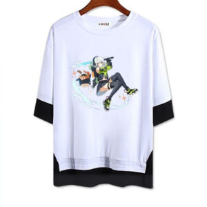 Zenless Zone Zero Anby Demara Double layer thin Model T-Shirt - Unisex Half-Sleeve Layered Top for Summer and Autumn