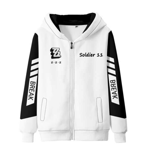 Game Fans Cosplay Zenless Zone Zero Anime Thin Zippered Hoodie Spring Autumn Black White Casual Women Men Sportswear Clothing