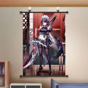 Zenless Zone Zero Wall Scroll Poster - Ellen Joe and Shark Girl - Game Decor for Bedroom and Dorm Room