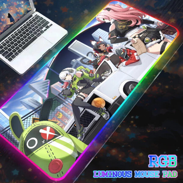 Zenless Zone Zero Nicole Derama RGB Mouse Pad Computer Mat Pc Gamer Large Play Pad Backlight LOL Gaming Accessories