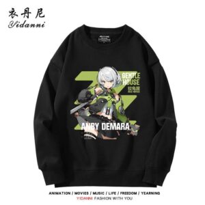 Zenless Zone Zero Anby Sweatshirt Game Characters Pullover Autumn and Winter Game Anby Character Sweatshirt