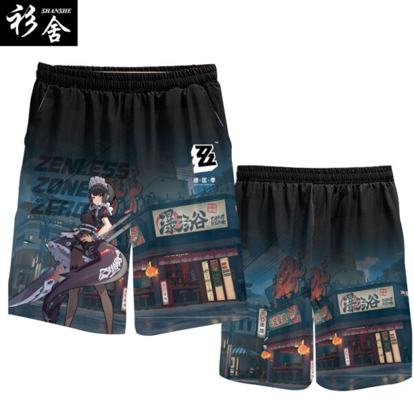 Zenless Zone Zero - Gradient Pattern Print Characters Shorts