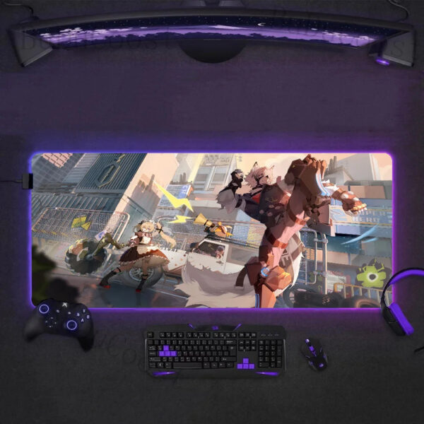 Zenless Zone Zero Hd Print Rgb Mouse Pad Xxl Backlight Led Game Accessories Mouse Pad