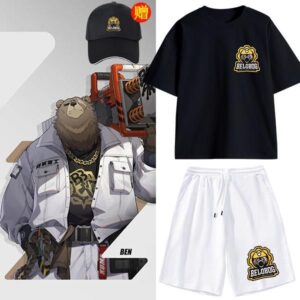 Zenless Zone Zero Belobog Industry Set of Clothes T-Shirt & Hat & Shorts Unisex