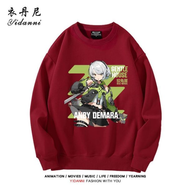 Zenless Zone Zero Anby Sweatshirt Game Characters Pullover Autumn and Winter Game Anby Character Sweatshirt