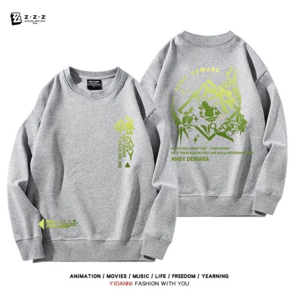 Zenless Zone Zero Anby Sweatshirt Game Characters Pullover Autumn and Winter Game Anby Character Sweatshirt