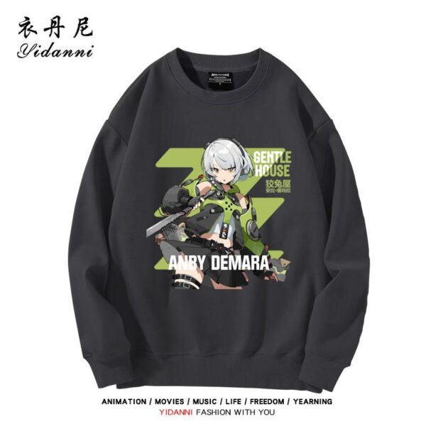 Zenless Zone Zero Anby Sweatshirt Game Characters Pullover Autumn and Winter Game Anby Character Sweatshirt