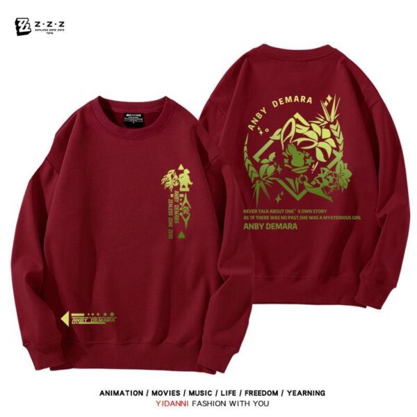 Zenless Zone Zero Anby Sweatshirt Game Characters Pullover Autumn and Winter Game Anby Character Sweatshirt