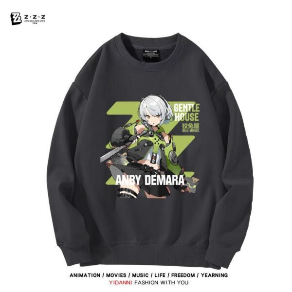 Zenless Zone Zero Anby Sweatshirt Game Characters Pullover Autumn and Winter Game Anby Character Sweatshirt