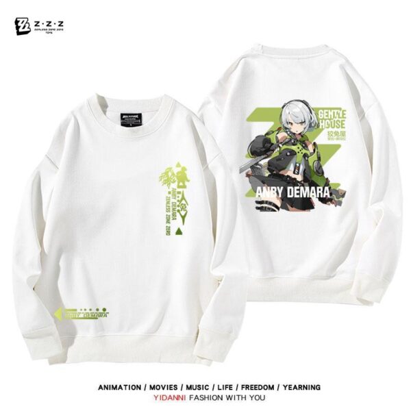 Zenless Zone Zero Anby Sweatshirt Game Characters Pullover Autumn and Winter Game Anby Character Sweatshirt