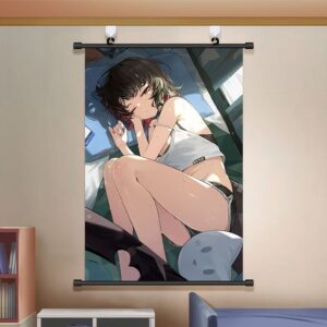 Zenless Zone Zero Wall Scroll Poster - Ellen Joe and Shark Girl - Game Decor for Bedroom and Dorm Room