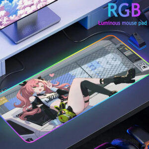 Zenless Zone Zero RGB Mouse Pad Creative Mousepad Esports Computer Keyboard Pad Luminous Desk Mat Backlit Pad