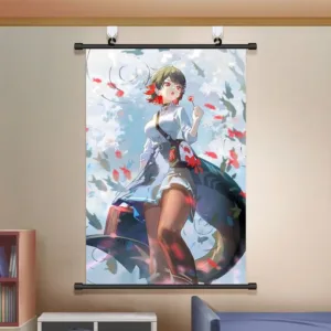 Zenless Zone Zero Wall Scroll Poster - Ellen Joe and Shark Girl - Game Decor for Bedroom and Dorm Room