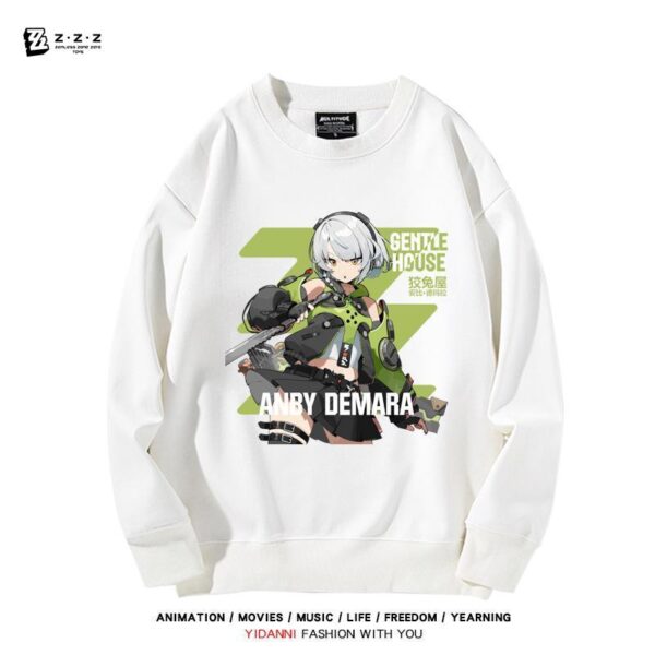 Zenless Zone Zero Anby Sweatshirt Game Characters Pullover Autumn and Winter Game Anby Character Sweatshirt