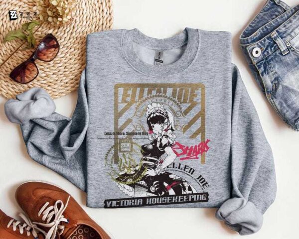 Zenless Zone Zero Ellen Joe Stylish Streetwear Graphic Tee | Victoria Housekeeping ZZZ Cozy Heavy Blend Unisex Crewneck Sweatshirt Sweater