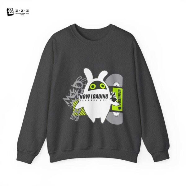 Bangboo Zenless Zone Zero Stylish Streetwear Graphic | Kawaii Subtle Monochrome ZZZ Cozy Heavy Blend Unisex Crewneck Sweatshirt Sweater