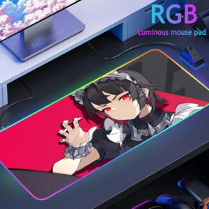 Zenless Zone Zero RGB Mouse Pad Creative Mousepad Esports Computer Keyboard Pad Luminous Desk Mat Backlit Pad