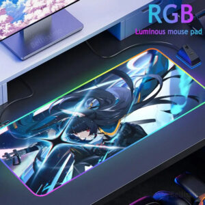 Zenless Zone Zero RGB Mouse Pad Creative Mousepad Esports Computer Keyboard Pad Luminous Desk Mat Backlit Pad