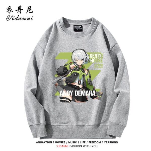 Zenless Zone Zero Anby Sweatshirt Game Characters Pullover Autumn and Winter Game Anby Character Sweatshirt