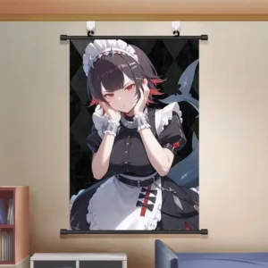 Zenless Zone Zero Wall Scroll Poster - Ellen Joe and Shark Girl - Game Decor for Bedroom and Dorm Room