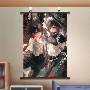 Zenless Zone Zero Wall Scroll Poster - Ellen Joe and Shark Girl - Game Decor for Bedroom and Dorm Room