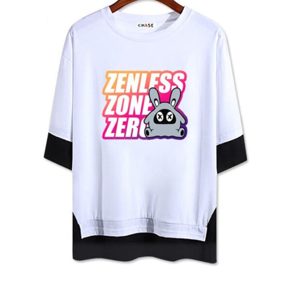 Zenless Zone Zero Anby Demara Double layer thin Model T-Shirt - Unisex Half-Sleeve Layered Top for Summer and Autumn