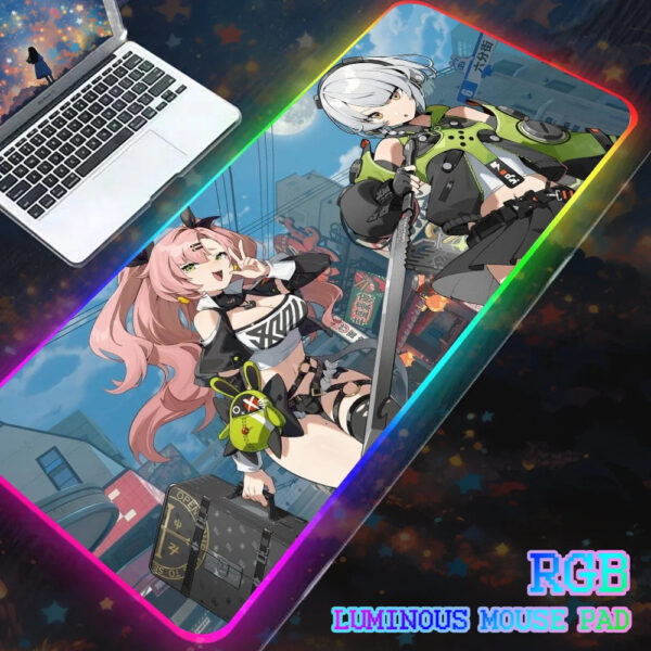 Zenless Zone Zero Nicole Derama RGB Mouse Pad Computer Mat Pc Gamer Large Play Pad Backlight LOL Gaming Accessories