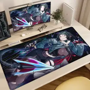 Best Sellers Zenless Zone Zero Jane Doe Electronic RGB Mouse Pad Computer Office Large Game Accessories Mouse Pad