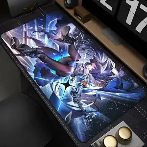 Hot Sale Hoshimi Miyabi Zenless Zone Zero RGB Large Mouse Pad ZZZ Section 6 Mousepad Xxl Keyboard Mat Gamer Desk Carpet