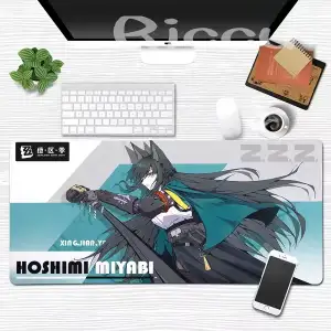 Hot Sale Hoshimi Miyabi Zenless Zone Zero RGB Large Mouse Pad ZZZ Section 6 Mousepad Xxl Keyboard Mat Gamer Desk Carpet