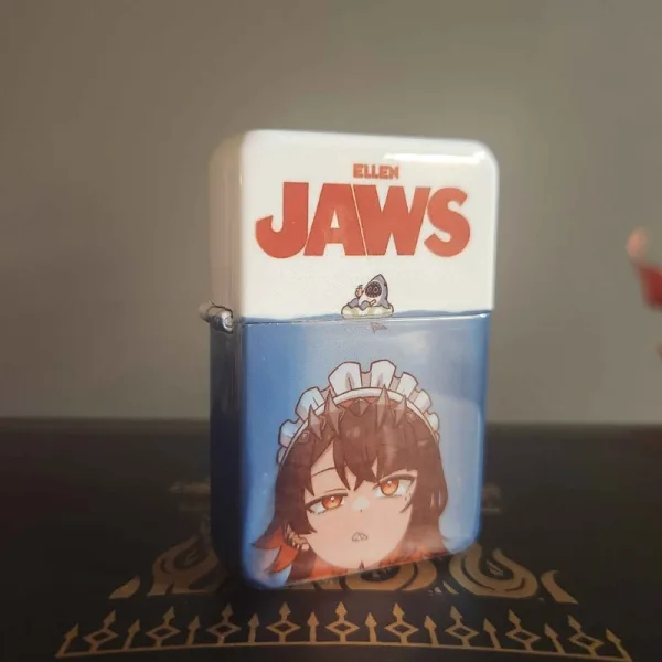 Zenless Zone Zero Ellen Joe Lighter Jaws Windproof Lighter - Jaws Parody Poster W/ Full Color