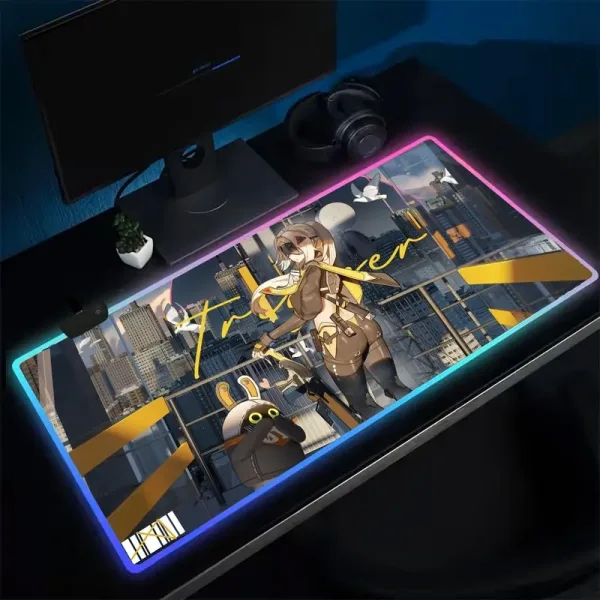 Trigger ZZZ Mouse Pad Anime Gaming Mouse Pad LED Table Pads Backlit Rubber Desktop XXL RGB Desk Mats
