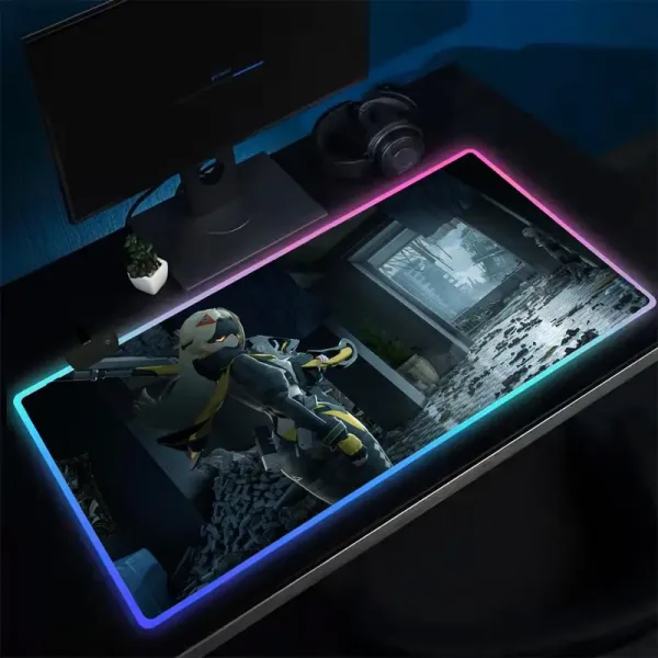 Trigger ZZZ Mouse Pad Anime Gaming Mouse Pad LED Table Pads Backlit Rubber Desktop XXL RGB Desk Mats