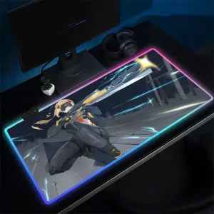 Trigger ZZZ Mouse Pad Anime Gaming Mouse Pad LED Table Pads Backlit Rubber Desktop XXL RGB Desk Mats
