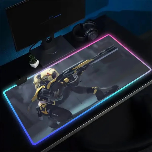 Trigger ZZZ Mouse Pad Anime Gaming Mouse Pad LED Table Pads Backlit Rubber Desktop XXL RGB Desk Mats