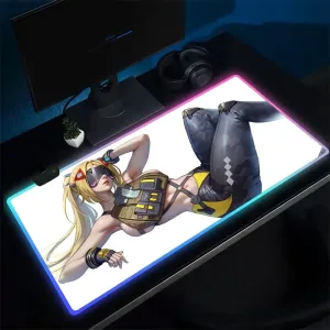 Trigger ZZZ Mouse Pad Anime Gaming Mouse Pad LED Table Pads Backlit Rubber Desktop XXL RGB Desk Mats