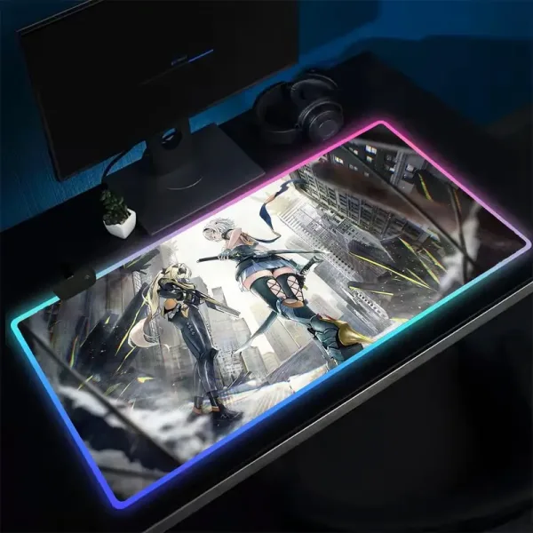 Trigger ZZZ Mouse Pad Anime Gaming Mouse Pad LED Table Pads Backlit Rubber Desktop XXL RGB Desk Mats